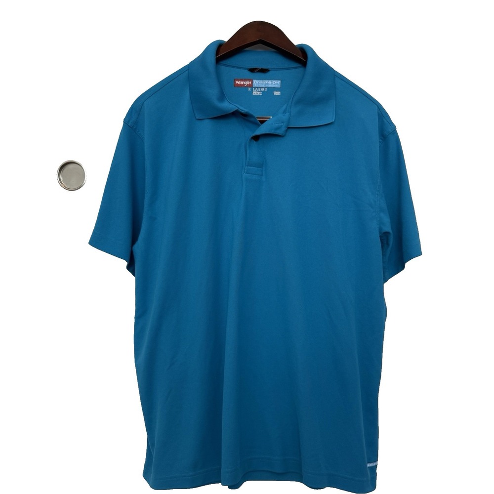 Wrangler‎ Polo Shirt Mens X-Large XL Blue Breathe Dri Wicking Technology
